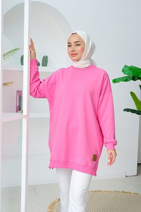 تونیک حجاب صورتی زنانه پنبه ای LOCCO - کد 872095625