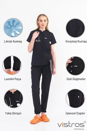 لباس کار مشکی Vistros Medikal - کد 888142610