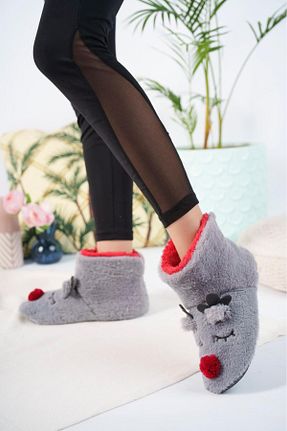 بوت خانگی طوسی زنانه پارچه ای Genel Markalar - کد 888188384