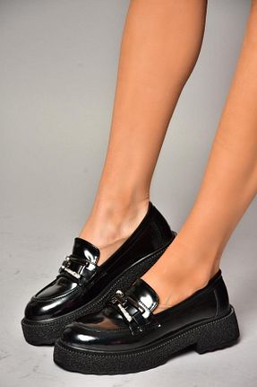 کفش کلاسیک مشکی زنانه چرم لاکی Fox Shoes - کد 888596393