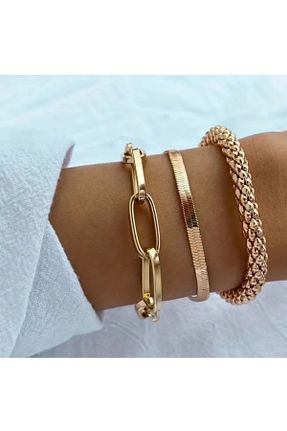 دستبند استیل (فولاد) طلائی زنانه استیل (فولاد) LAYDA LARA ACCESSORY - کد 888147908