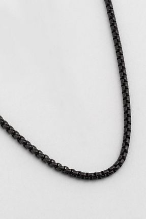 گردنبند استیل ( فولاد ) مشکی مردانه نقره So Chic - کد 888152959