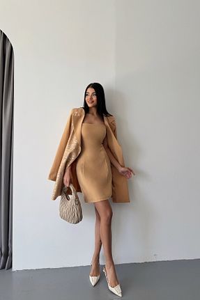 ست بالاتنه و پائین تنه بژ زنانه بافتنی MAGGAZA - کد 888163266