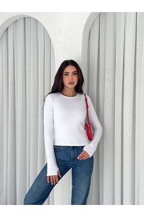 بادی سفید زنانه یقه دوچرخه X24MODA - کد 888166012