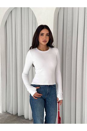 بادی سفید زنانه یقه دوچرخه X24MODA - کد 888166012