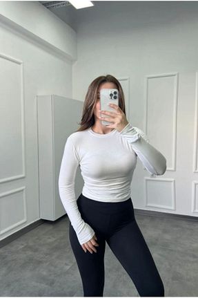 بادی سفید زنانه یقه دوچرخه Paydey - کد 888165954