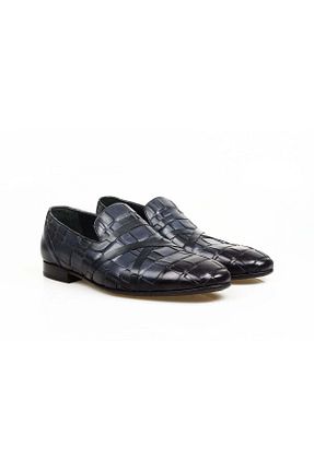 کفش کلاسیک سرمه ای مردانه چرم خالص Butik - کد 888176352