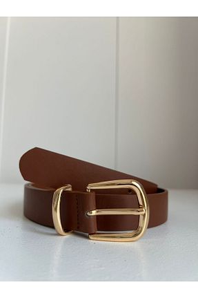 کمربند قهوه ای زنانه چرم مصنوعی Eksibir - کد 888188848