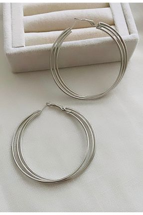 گوشواره جواهر طوسی برنجی VNS Accessories - کد 888187544