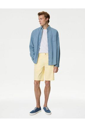 شلوارک و برمودا زرد مردانه رگولار Marks & Spencer - کد 831509014