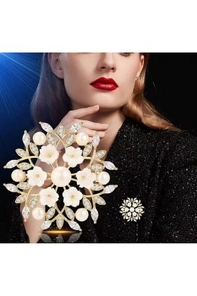 سنجاق سینه زرد زنانه فلزی ESJ - کد 888189434