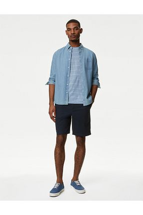 شلوارک و برمودا سرمه ای مردانه رگولار Marks & Spencer - کد 835564545