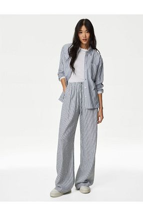 شلوار طوسی زنانه کتان Marks & Spencer - کد 825417739