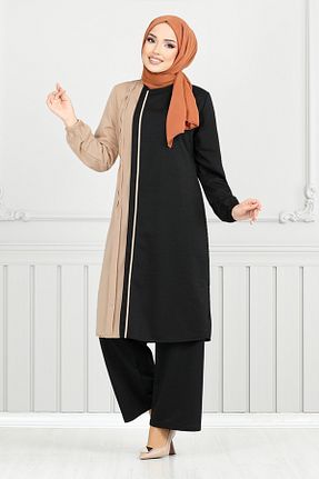 ست بالاتنه و پائین تنه مشکی زنانه بافتنی ModaMerve - کد 888622739
