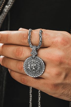 گردنبند نقره طوسی مردانه 925 عیار OSMANLI GÜMÜŞ - کد 888308870