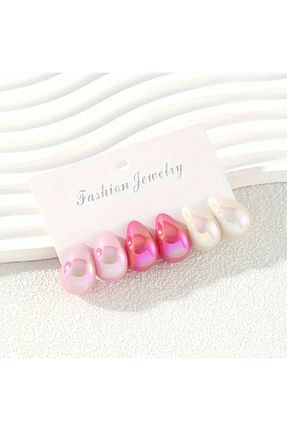 گوشواره جواهر صورتی رزین FASHİON JEWELRY - کد 888332965