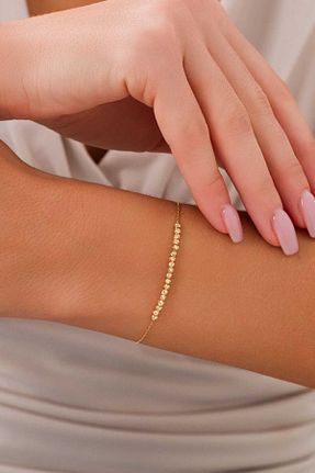 دستبند طلا نباتی زنانه 14 عیار ZEYNEPLİ GOLD - کد 888745073