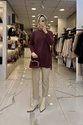 بلوز زرشکی زنانه ساده Vosse - کد 888745315