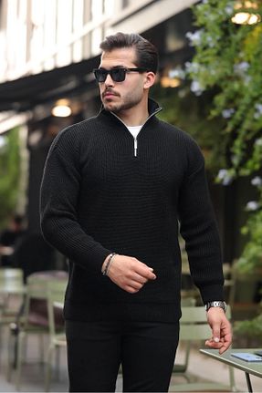 پلیور مشکی مردانه ساده EKZMODA - کد 55077466