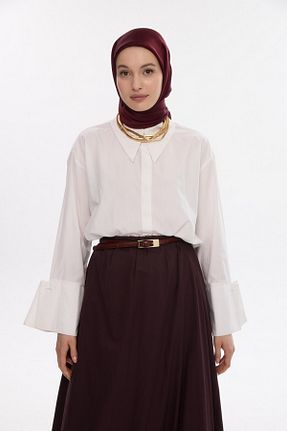 روسری زرشکی پنبه پلی استر MİRSOY SCARF - کد 888367304