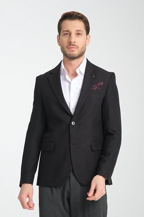 کت بلیزر مشکی مردانه پلی ویسکون Frappoli - کد 886603308