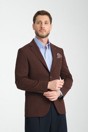 کت بلیزر قهوه ای مردانه پلی ویسکون Frappoli - کد 884260631
