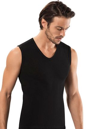 رکابی مشکی مردانه بدون آستین ERDEM İÇ GİYİM - کد 49743573