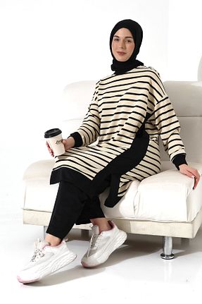 ست بالاتنه و پائین تنه مشکی زنانه بافت MHT STORE - کد 888410586