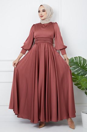 لباس مجلسی حجاب صورتی زنانه یقه دوچرخه Olcay - کد 142691965
