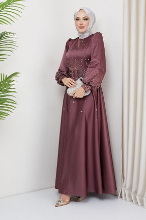 لباس مجلسی حجاب صورتی زنانه یقه دوچرخه Olcay - کد 808318370