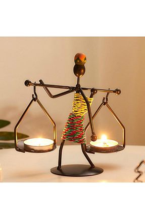 شمعدان و شمع گیر نارنجی فلزی SUME - کد 62923510