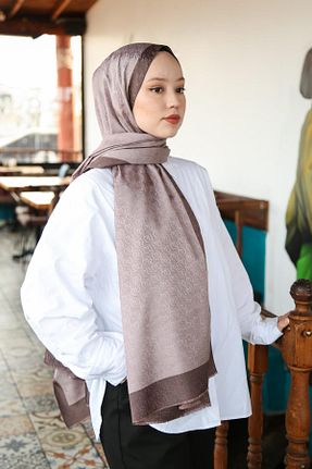 روسری قهوه ای İpek Vual Hint İpek - کد 882647302
