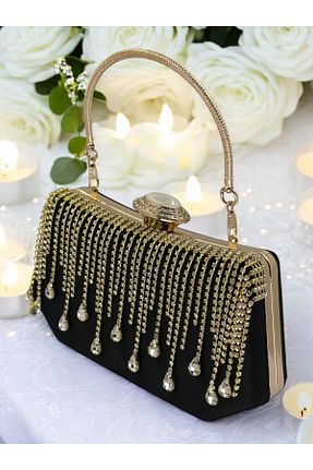 کیف مجلسی مشکی زنانه پارچه ای Biçanta - کد 888419180