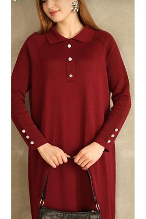 لباس حجاب زرشکی زنانه رگولار Elissa butik - کد 888423912