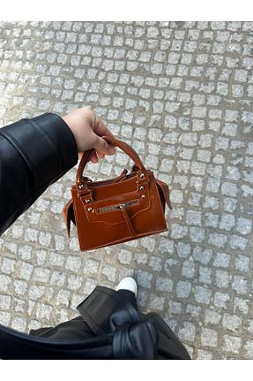 کیف دوشی قهوه ای زنانه چرم مصنوعی Moda Sekiz - کد 888454925