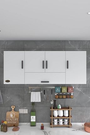 کابینت های آماده آشپزخانه سفید Suntalam Kenzlife - کد 33758023