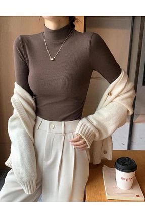 بلوز قهوه ای زنانه ساده markatrend - کد 885524453