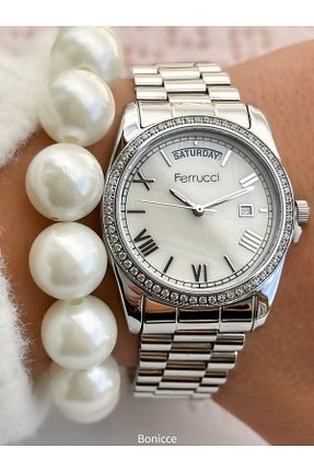 ساعت مچی طوسی زنانه 31-35 میلی متر Ferrucci - کد 888470750