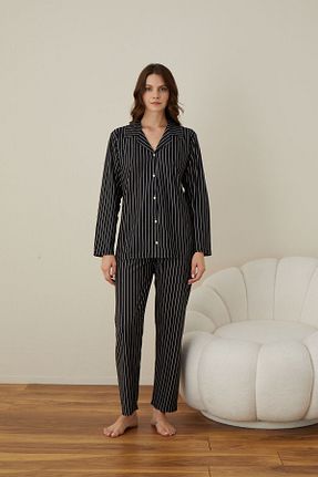 ست لباس راحتی مشکی زنانه پلنگی CALİA - کد 878789286