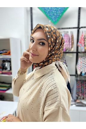 روسری قهوه ای پنبه ای Losyona - کد 888494935