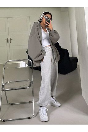 سوئیشرت طوسی زنانه ساده MODASHOT - کد 888518991