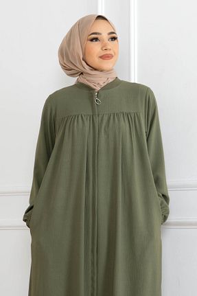 کلاه و ابایا خاکی زنانه پنبه ای OKTAYUSTA COLLECTİON - کد 818481926