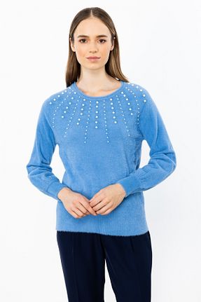 پلیور آبی زنانه ساده ON - کد 858149327