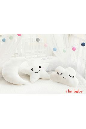 بالش و روبالشی کودک و نوزاد سفید مخملی i lin baby - کد 888904522