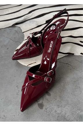 کفش پاشنه بلند کلاسیک زرشکی زنانه چرم لاکی nope21shoess - کد 788013133