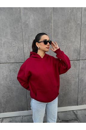 سوئیشرت زرشکی زنانه ساده MODA - کد 888560706