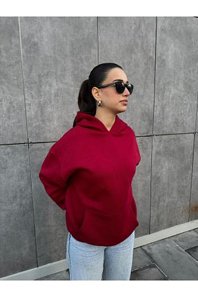 سوئیشرت زرشکی زنانه ساده MODA - کد 888560706
