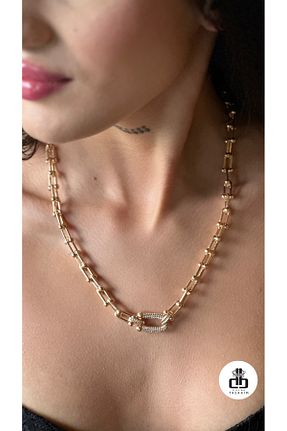 گردنبند استیل ( فولاد ) طلائی زنانه استیل (فولاد) db DİLEK BAŞ TASARIM - کد 888567502
