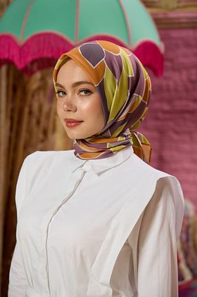 روسری نارنجی پنبه پلی استر İpekhan - کد 850331150