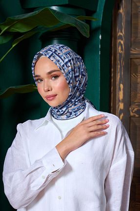 روسری فیروزه ای پنبه پلی استر İpekhan - کد 850315819